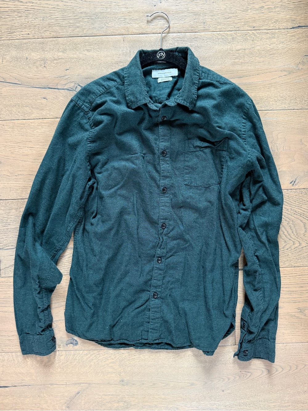 Urban Outfitters Dark Teal Long-Sleeve Button-Down Shirt